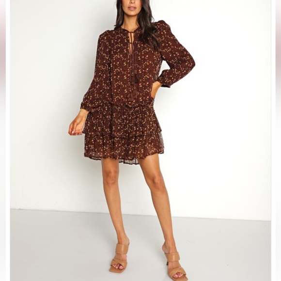 Cleobella Jaslynn Zadia Block Brown Short Mini Dress Tunic Size S Small - Picture 5 of 12